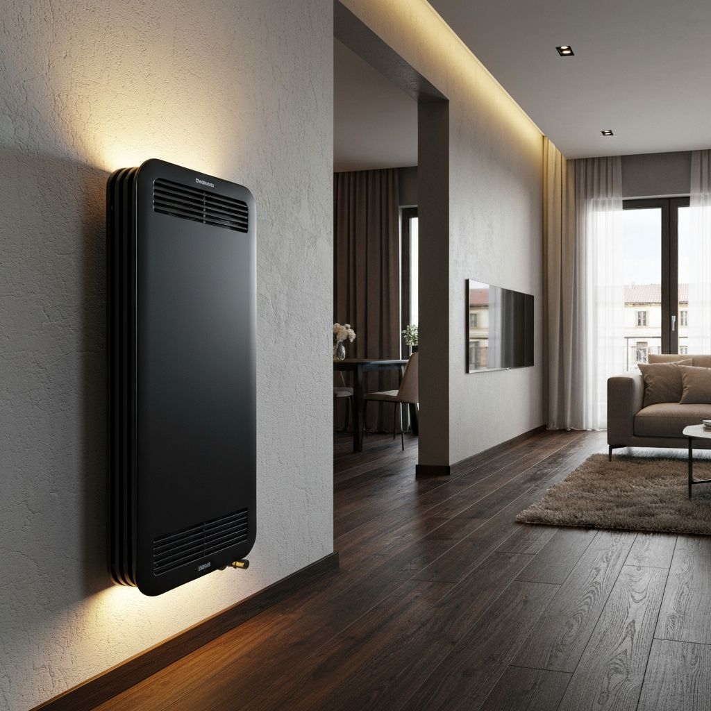 DELTACALOR Radiateur électrique à inertie fluide dans un appartement moderne